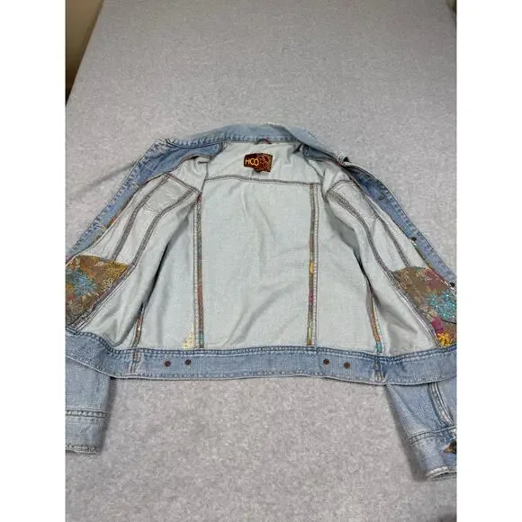 Y2K Hollister Junior Womens Size L Distressed Denim Jacket HCO Surf - Picture 10 of 10
